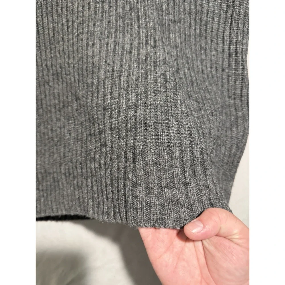eddie bauer military style wool long sleeve sweater, grey, men's 2x